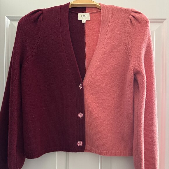 GORGEOUS TWO-TONE CAMI NYC CARDIGAN - Picture 1 of 6